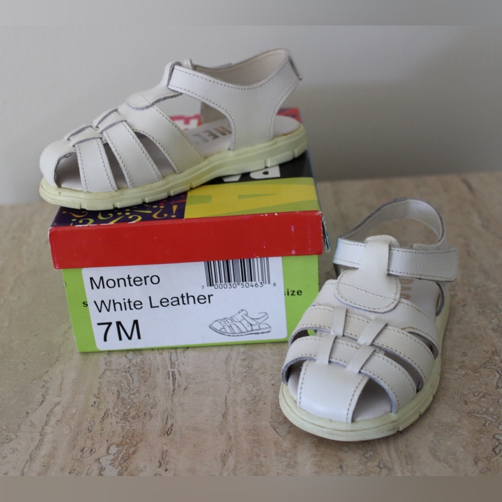 Rachel White Leather Sandals